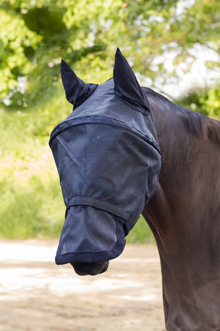 Space PREMIUM Flughuva med Öron/Nos Svart