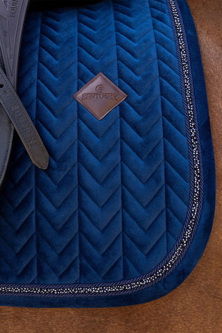 Dressage Saddle Pad Velvet Mini Pearls Navy