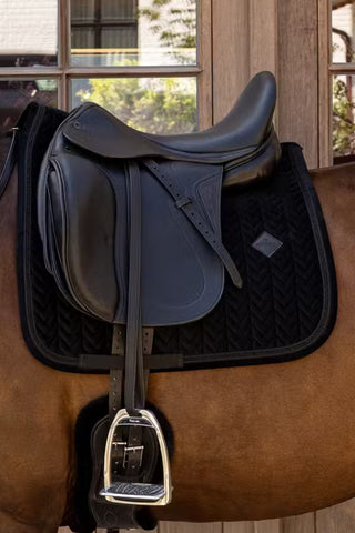 Dressage Saddle Pad Velvet Mini Pearls Black