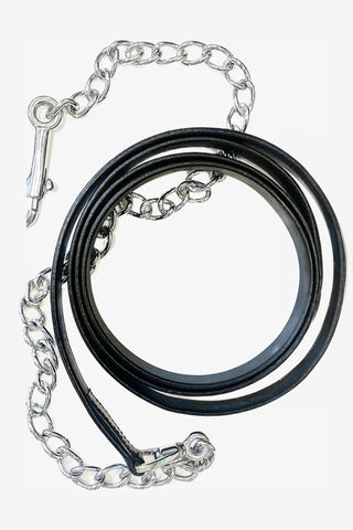 Lædergrimeskaft med kæde