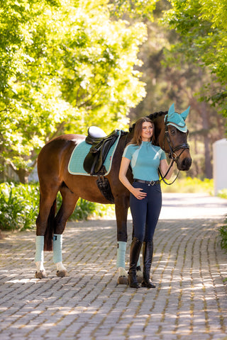 Suede Dressur Schabracke Square Lagoon