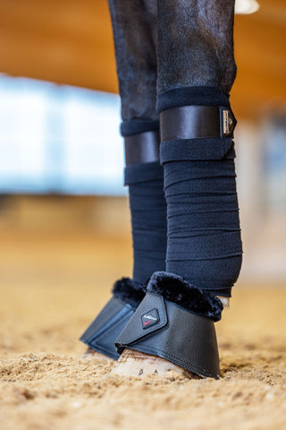 Fleece Wrapround Boots Schwarz