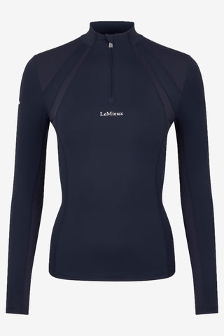 Mia Mesh Langarm-Top Navy