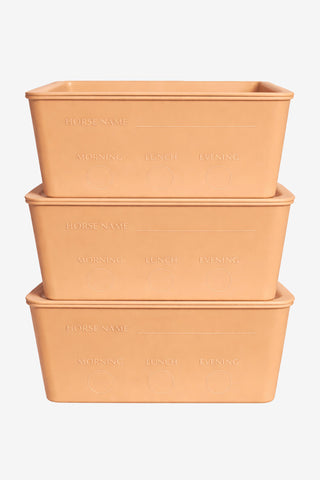 Stallset Futterboxen Mit Deckel M 3er-Pack Beige 3,5L