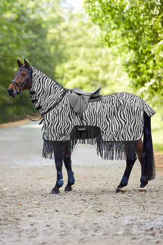 Zebra Ridtäcke Med Fransar