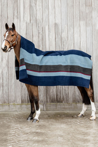 Couverture polaire Stripes 210*200 Marine/Gris